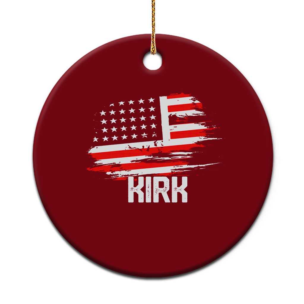 American Flag Kirk Ceramic Ornament Distressed Patriotic Team Charlie Tribute TS02 1pc Red Print Your Wear