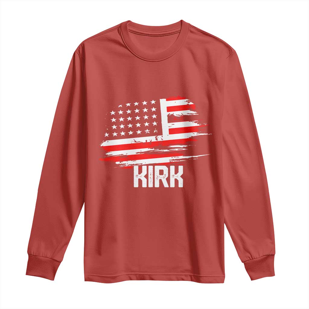 American Flag Kirk Long Sleeve Shirt Distressed Patriotic Team Charlie Tribute TS02 Red Print Your Wear