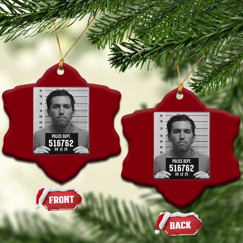 Tyler Robinson Mugshot Ceramic Ornament Justice For Charlie Kirk TS02 Print Your Wear