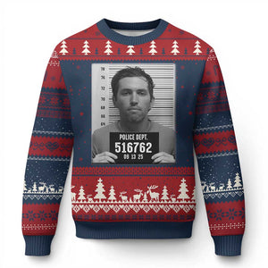 Tyler Robinson Mugshot Ugly Christmas Sweater Justice For Charlie Kirk TS02 Navy Red Print Your Wear