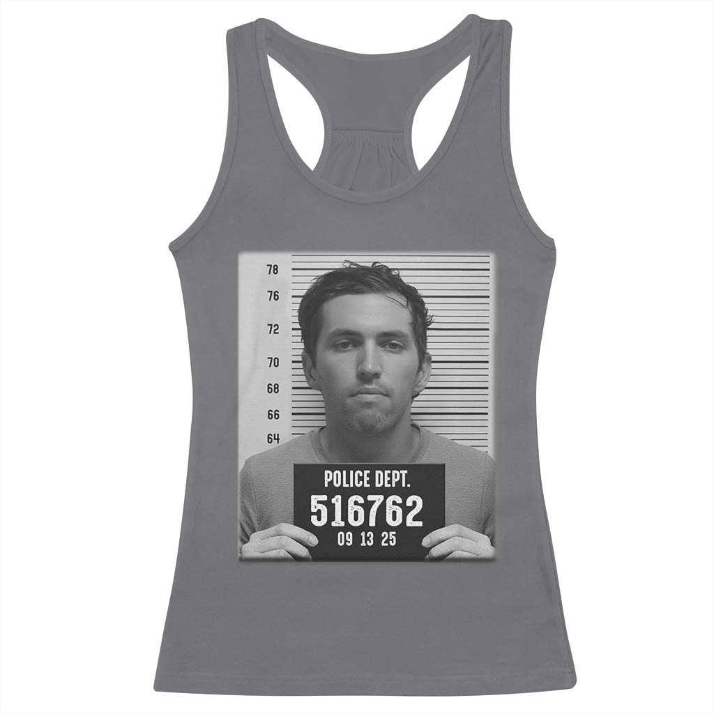 Tyler Robinson Mugshot Racerback Tank Top Justice For Charlie Kirk TS02 Charcoal Print Your Wear