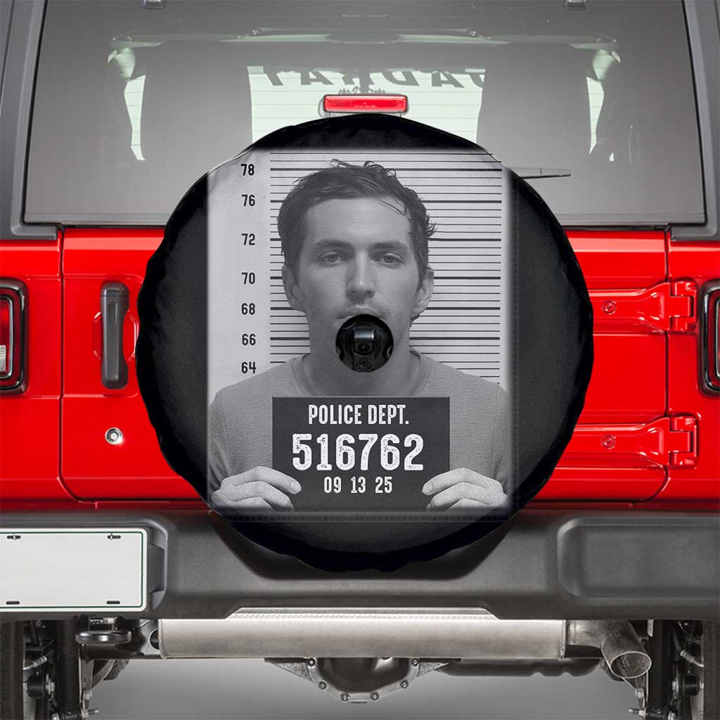 Tyler Robinson Mugshot Spare Tire Cover Justice For Charlie Kirk TS02 Black Print Your Wear