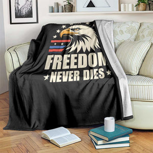 Freedom Never Dies Throw Blanket Bold Patriotic Eagle Graphic for True American Patriots TS02 Print Your Wear