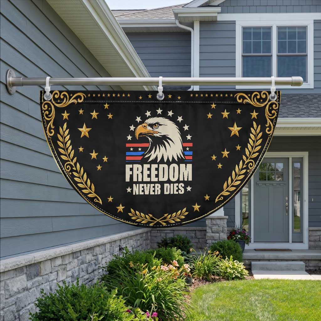 Freedom Never Dies Patriotic Fan Flag Bold Eagle Graphic for True American Patriots TS02 2pcs pack Vintage Black Print Your Wear