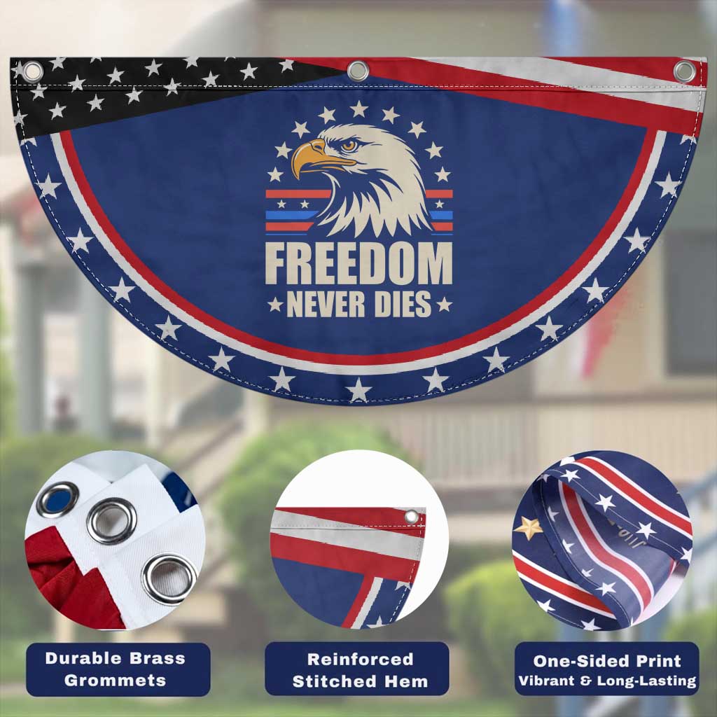 Freedom Never Dies Patriotic Fan Flag Bold Eagle Graphic for True American Patriots TS02 Print Your Wear