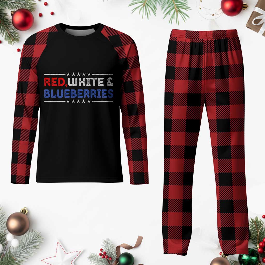 Red White and Blueberries Plaid Pajama Set Patriotic Tribute Memorial TS02 Buffalo Plaid Print Your Wear