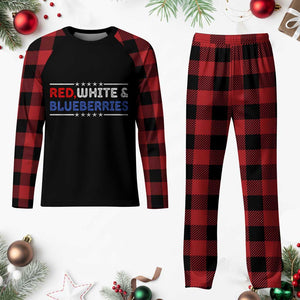 Red White and Blueberries Plaid Pajama Set Patriotic Tribute Memorial TS02 Buffalo Plaid Print Your Wear