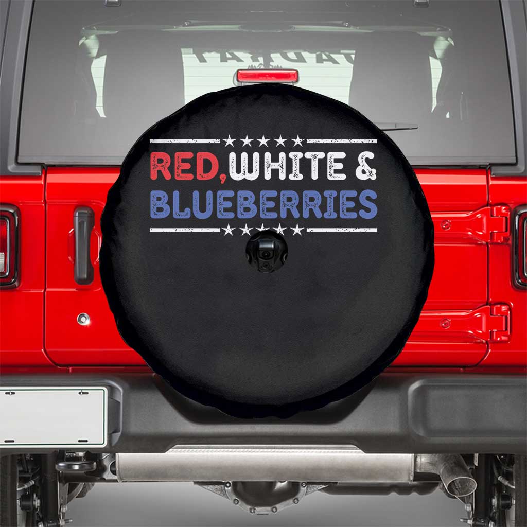 Red White and Blueberries Spare Tire Cover Patriotic Tribute Memorial TS02 Black Print Your Wear