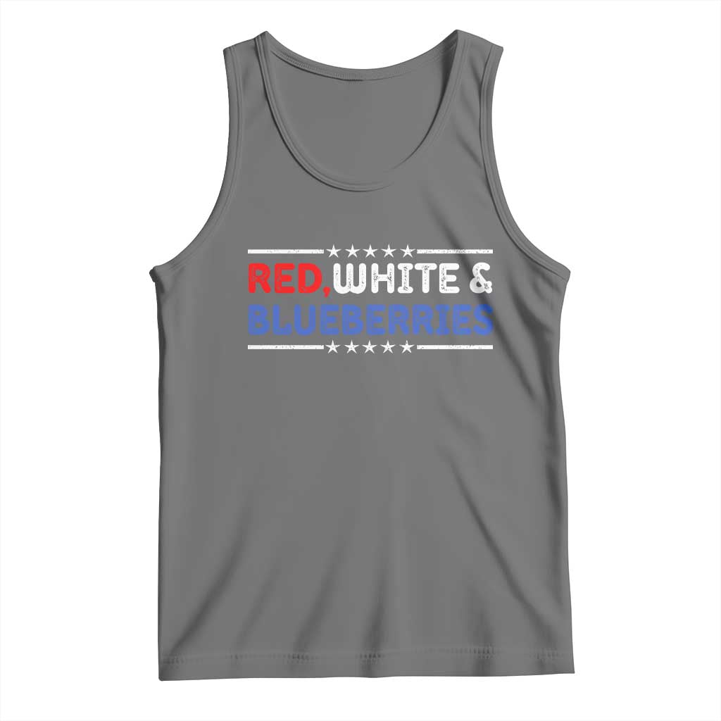 Red White and Blueberries Tank Top Patriotic Tribute Memorial TS02 Black Heather Print Your Wear