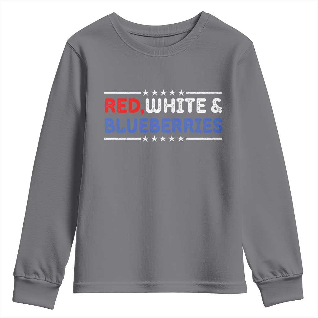 Red White and Blueberries Youth Sweatshirt Patriotic Tribute Memorial TS02 Charcoal Print Your Wear
