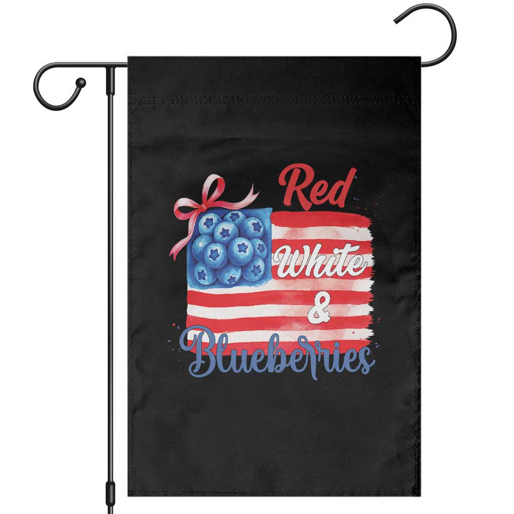 Red White and Blueberries Garden Flag Patriotic Vintage American Flag Coquette Bow TS02 Black Print Your Wear