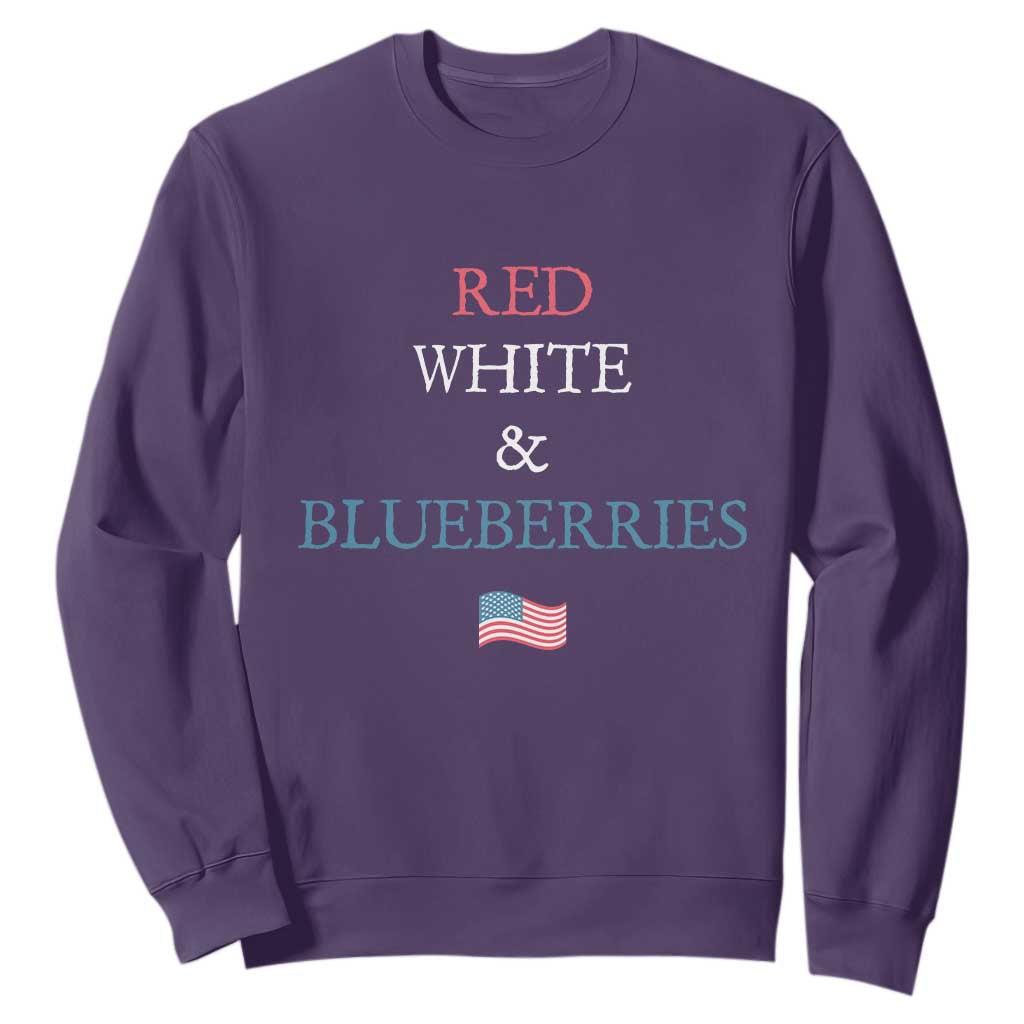 Red White and Blueberries Sweatshirt Vintage American Flag Patriotic TS02 Purple Print Your Wear