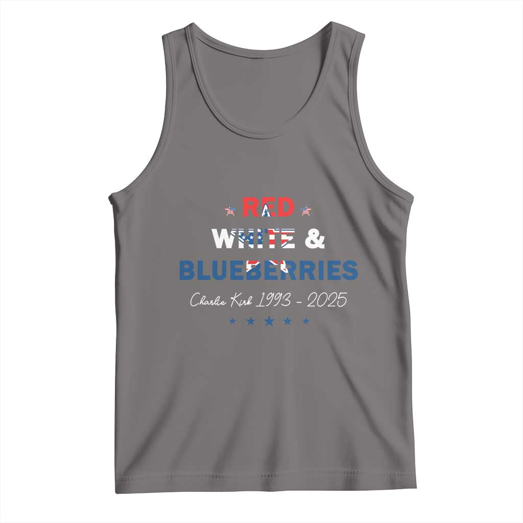 Red White and Blueberries Tank Top Charlie Kirk 1993 2025 Patriotic Memorial TS02 Deep Heather Print Your Wear