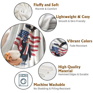 Charlie Kirk Tribute Throw Blanket A True Patriot American Flag Patriotic Eagle TS02 Print Your Wear