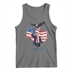 Charlie Kirk Tribute Tank Top A True Patriot American Flag Patriotic Eagle TS02 Black Heather Print Your Wear