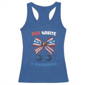 Red White and Blueberries Racerback Tank Top Retro Coquette Bow Vintage American Flag TS02 Royal Blue Print Your Wear