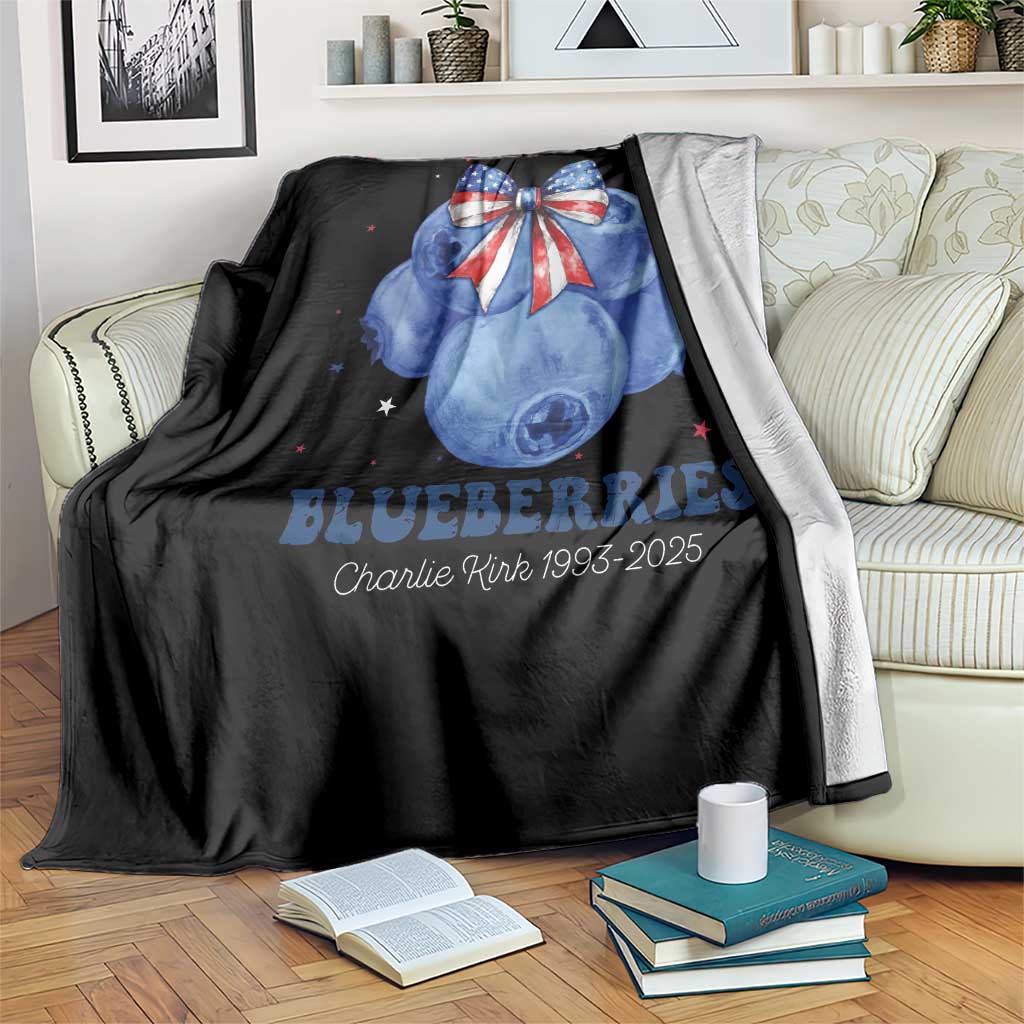 Red White and Blueberries Throw Blanket Charlie Kirk Tribute 1993 2025 Memorial TS02 Print Your Wear