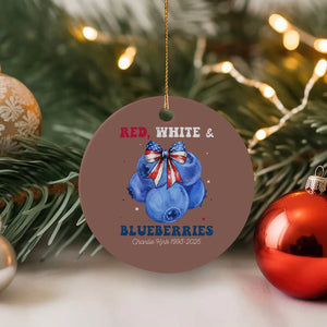 Red White and Blueberries Ceramic Ornament Charlie Kirk Tribute 1993 2025 Memorial TS02 1pc Mocha Print Your Wear
