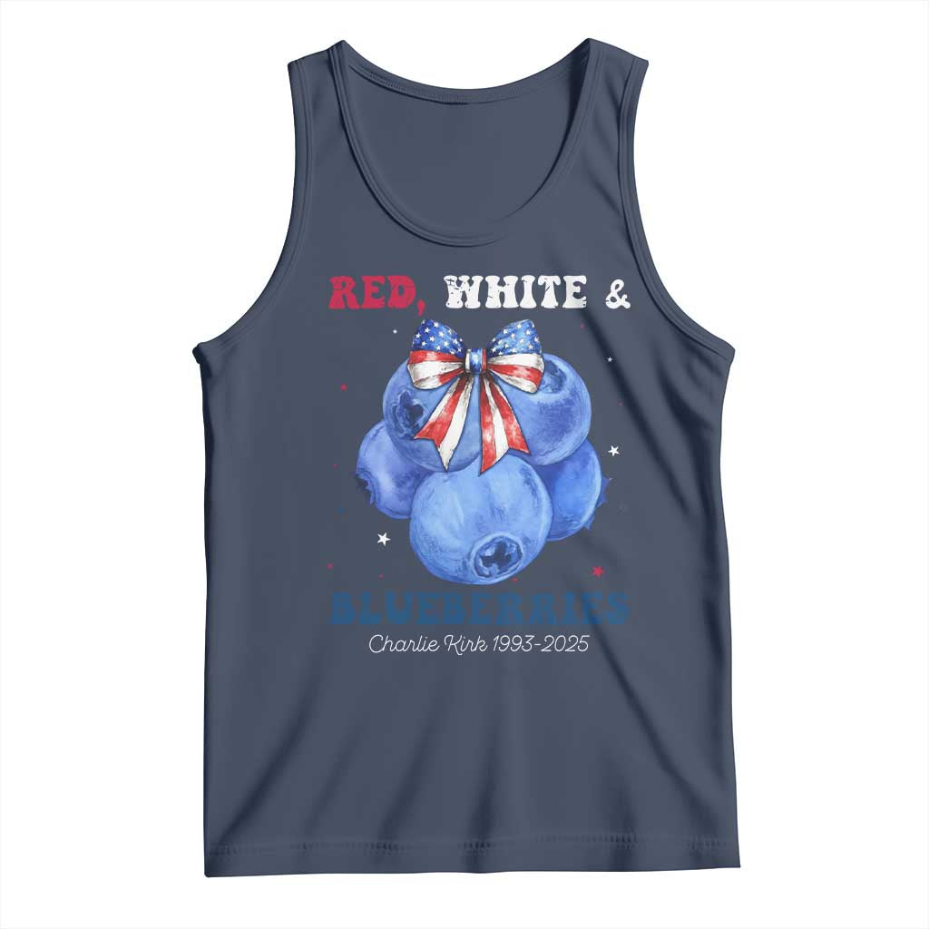 Red White and Blueberries Tank Top Charlie Kirk Tribute 1993 2025 Memorial TS02 Navy Print Your Wear