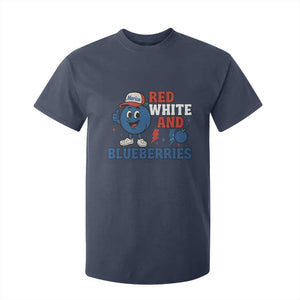 Red White and Blueberries T Shirt For Kid Patriotic Fruit Cartoon Graphic TS02 Navy Print Your Wear