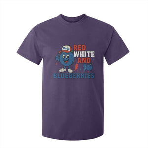 Red White and Blueberries T Shirt For Kid Patriotic Fruit Cartoon Graphic TS02 Purple Print Your Wear