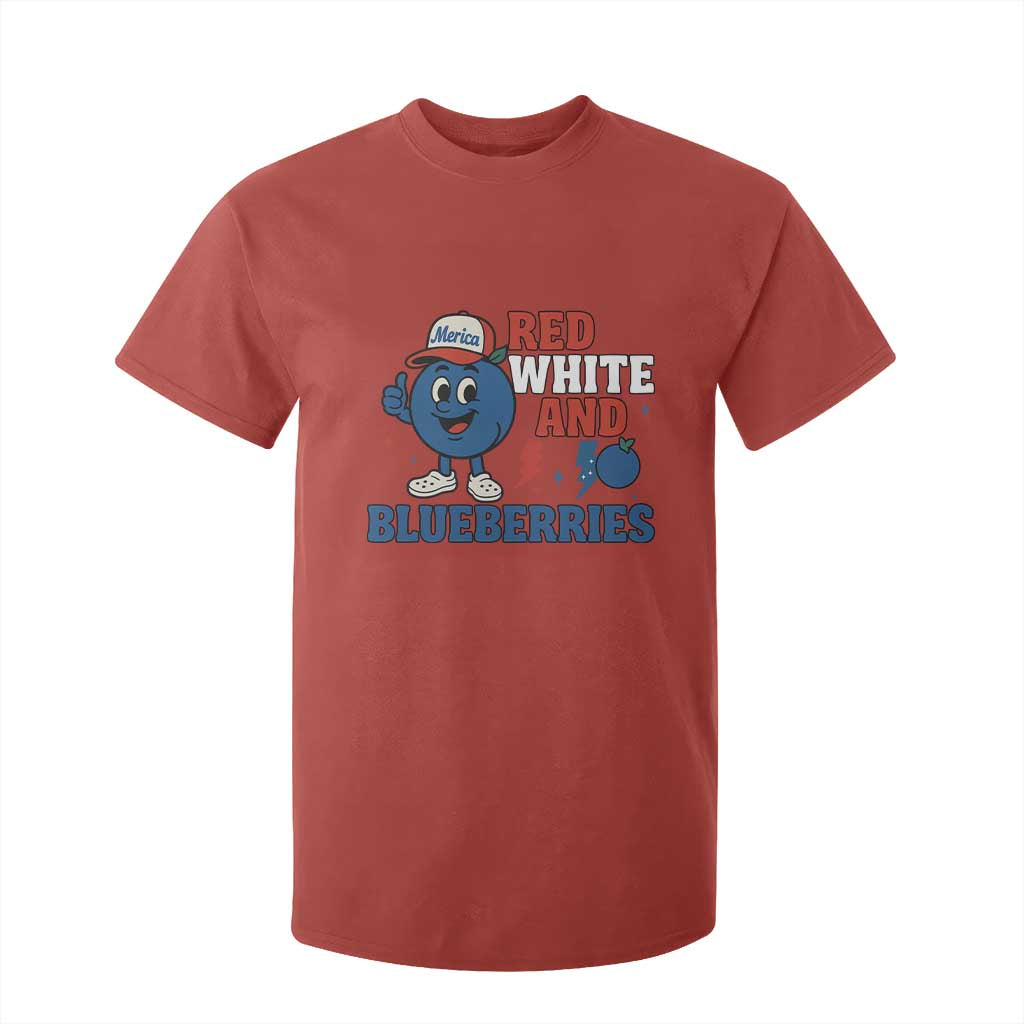 Red White and Blueberries T Shirt For Kid Patriotic Fruit Cartoon Graphic TS02 Red Print Your Wear