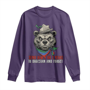 Dagestan Bear MMA Fighter Discipline Long Sleeve Shirt Send Him 2 3 Years and Forget TS02 Purple Print Your Wear