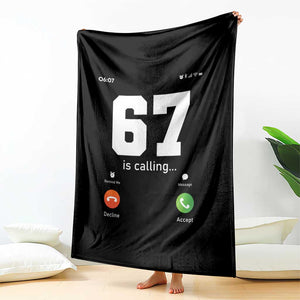 67 Is Calling Meme Throw Blanket Funny Six Seven Phone Call Screen TS02 Print Your Wear