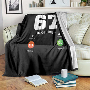 67 Is Calling Meme Throw Blanket Funny Six Seven Phone Call Screen TS02 Print Your Wear