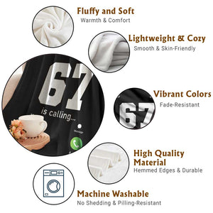 67 Is Calling Meme Throw Blanket Funny Six Seven Phone Call Screen TS02 Print Your Wear