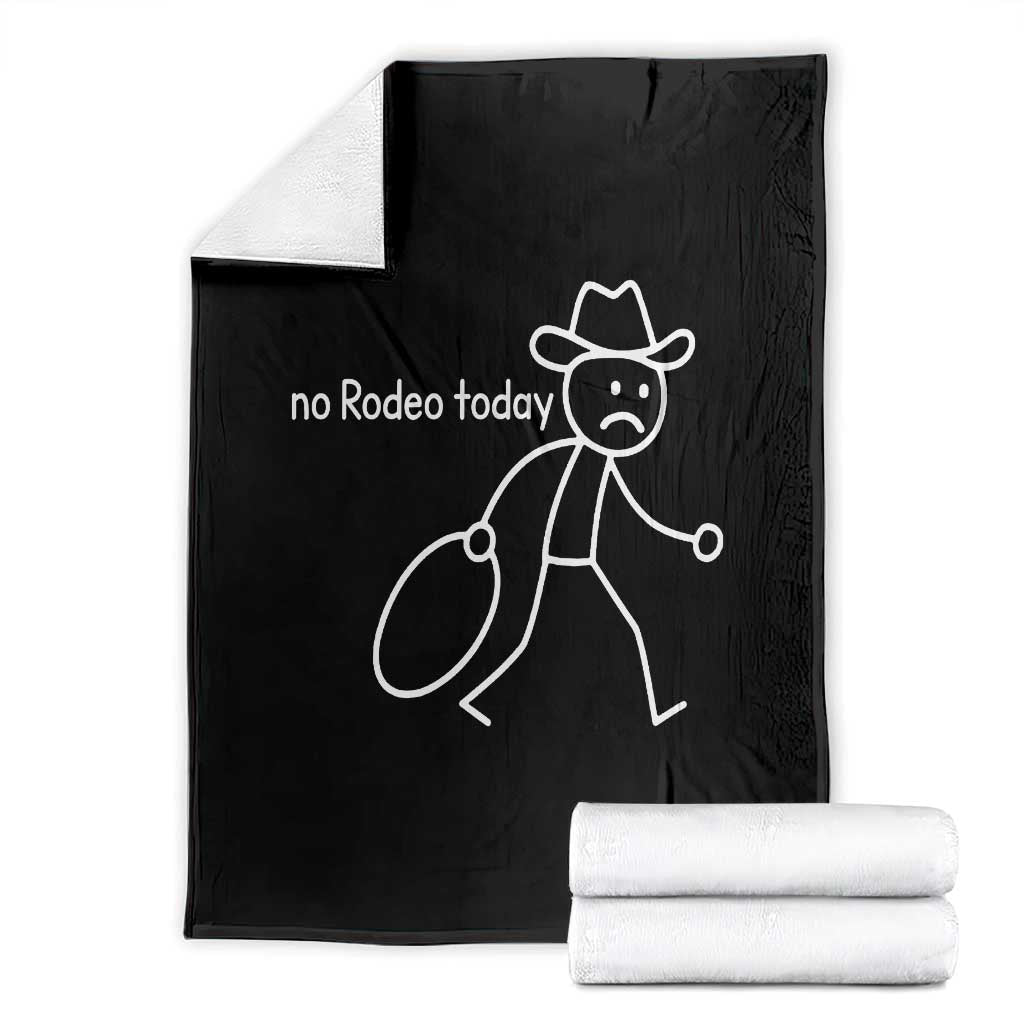 No Rodeo Today Sad Cowboy Stick Figure Meme Throw Blanket Funny Yeehaw Depression TS02 Black Print Your Wear