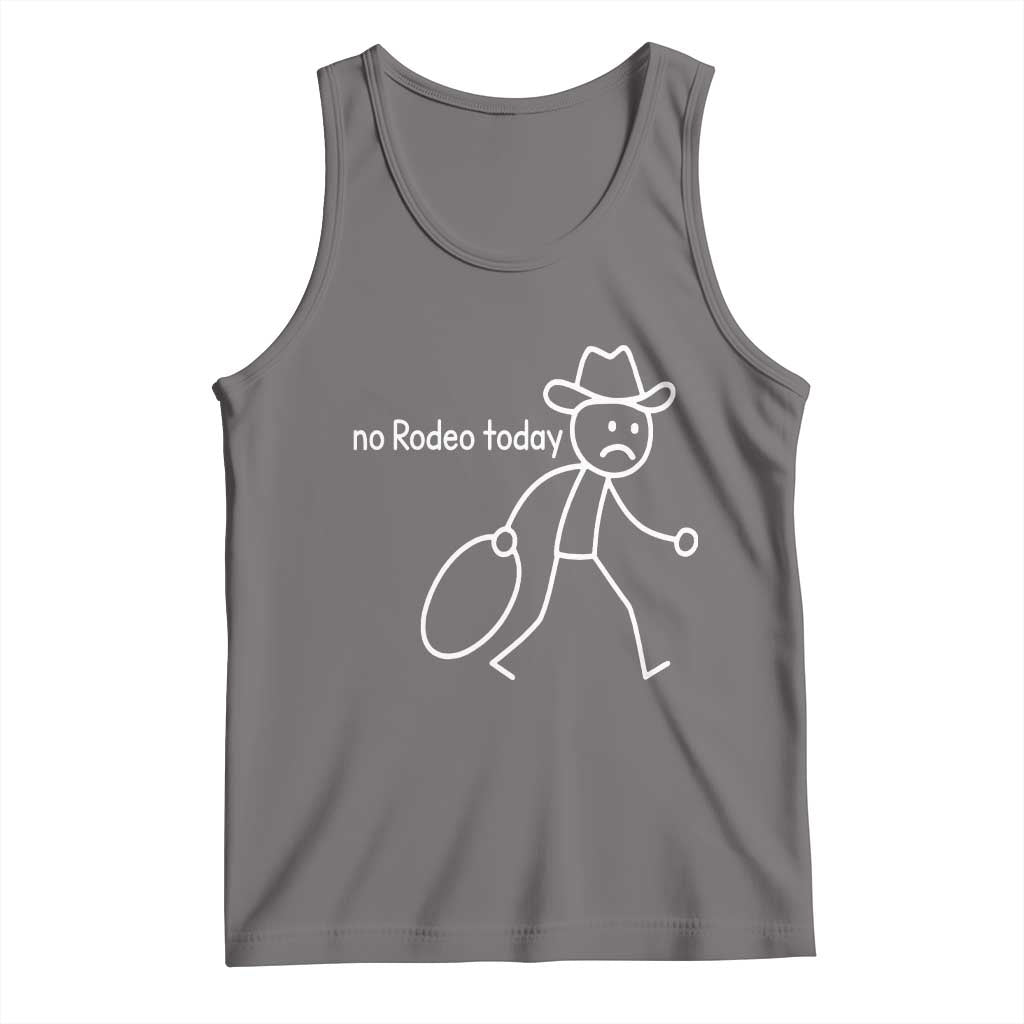 No Rodeo Today Sad Cowboy Stick Figure Meme Tank Top Funny Yeehaw Depression TS02 Deep Heather Print Your Wear
