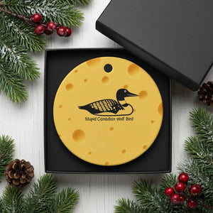Stupid Canadian Wolf Bird Ceramic Ornament Funny Common Loon Meme Dry Humor TS02 1pc Yellow Cheese Print Your Wear