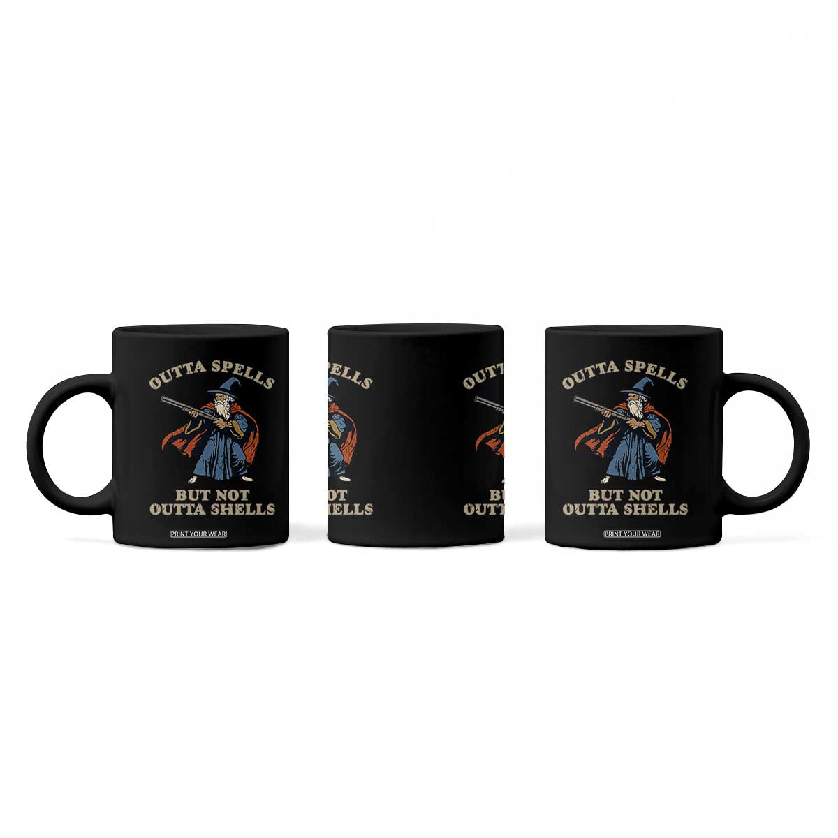 Outta Spells But Not Outta Shells Coffee Mug Funny Wizard Fantasy Meme TS02 Print Your Wear