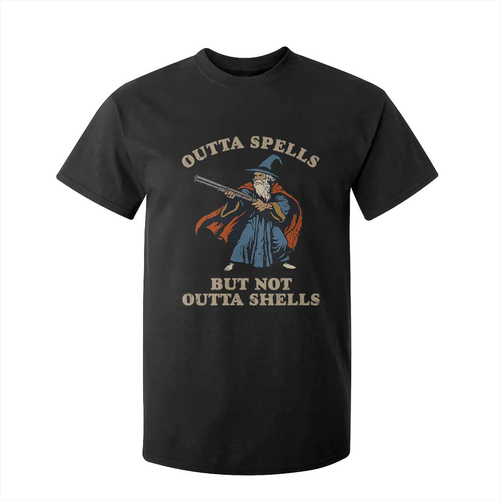 Outta Spells But Not Outta Shells T Shirt For Kid Funny Wizard Fantasy Meme TS02 Black Print Your Wear