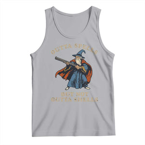 Outta Spells But Not Outta Shells Tank Top Funny Wizard Fantasy Meme TS02 Athletic Heather Print Your Wear