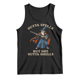 Outta Spells But Not Outta Shells Tank Top Funny Wizard Fantasy Meme TS02 Black Print Your Wear