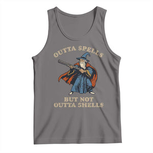 Outta Spells But Not Outta Shells Tank Top Funny Wizard Fantasy Meme TS02 Deep Heather Print Your Wear
