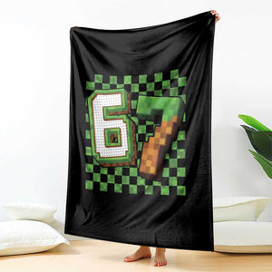 Funny 67 Pixel Style Graphic Throw Blanket Viral Six Seven Meme Gamer TS02 Print Your Wear