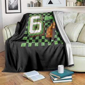 Funny 67 Pixel Style Graphic Throw Blanket Viral Six Seven Meme Gamer TS02 Print Your Wear