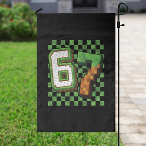 Funny 67 Pixel Style Graphic Garden Flag Viral Six Seven Meme Gamer TS02 Print Your Wear