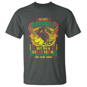 I'm Not Perfect But I'm A Vietnam Veteran T Shirt Patriotic Heroes TS02 Dark Heather Print Your Wear