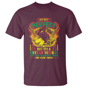 I'm Not Perfect But I'm A Vietnam Veteran T Shirt Patriotic Heroes TS02 Maroon Print Your Wear