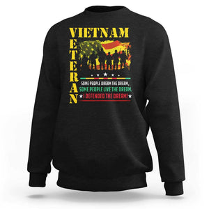 Vietnam Veteran Sweatshirt Patriots Defended The Dream American Flag TS02 Black Print Your Wear