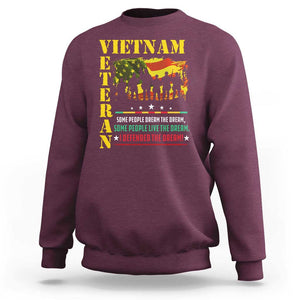 Vietnam Veteran Sweatshirt Patriots Defended The Dream American Flag TS02 Maroon Print Your Wear