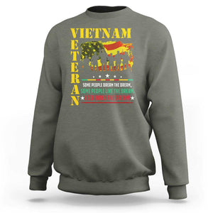 Vietnam Veteran Sweatshirt Patriots Defended The Dream American Flag TS02 Military Green Print Your Wear