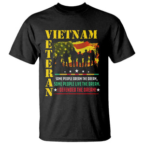 Vietnam Veteran T Shirt Patriots Defended The Dream American Flag TS02 Black Print Your Wear