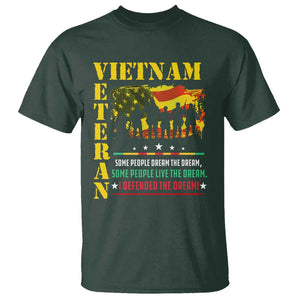 Vietnam Veteran T Shirt Patriots Defended The Dream American Flag TS02 Dark Forest Green Print Your Wear