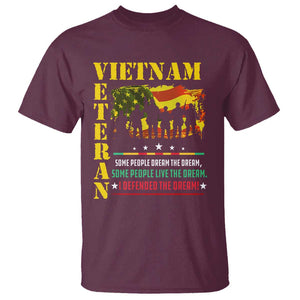 Vietnam Veteran T Shirt Patriots Defended The Dream American Flag TS02 Maroon Print Your Wear