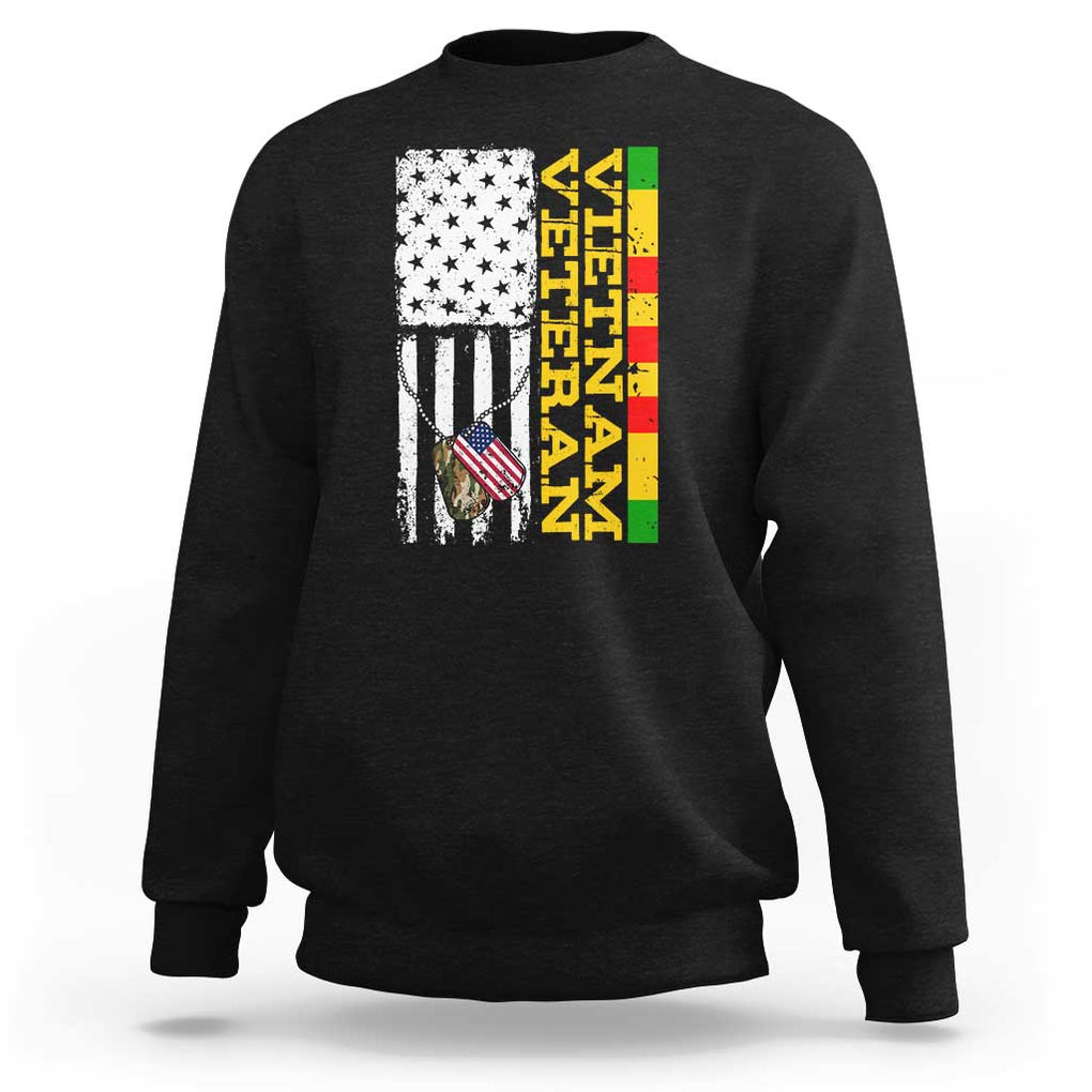 Vietnam Veteran Sweatshirt Honor Patriotic Soldier American Flag TS02 Black Print Your Wear